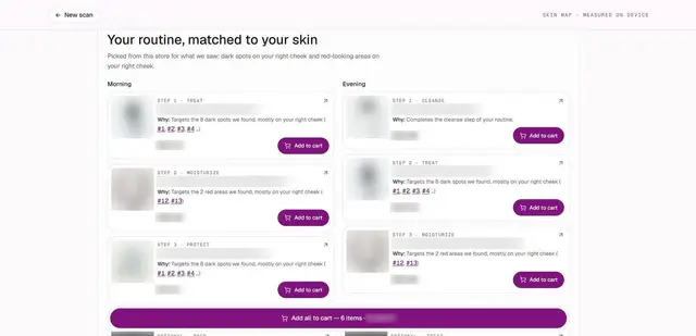 Routine with add to cart, from the real app